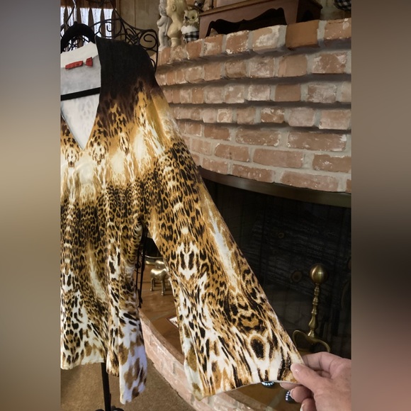 RED Animal Print Brown & Ivory Top - Picture 5 of 9